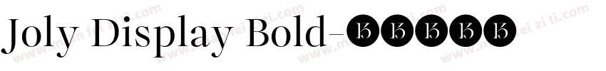 Joly Display Bold字体转换